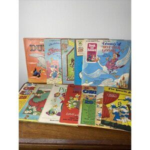 Vintage Childrens Records Lot 12 Walt Disney Donald Duck Smurfs Mother Goose